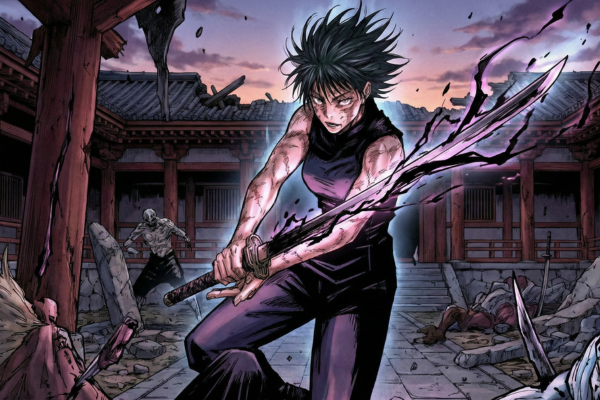 真希が刀を受け取り、呪力ゼロの完全な『天与呪縛』として覚醒したイメージ画像