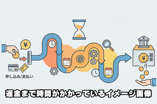返金まで時間がかかる状態の図解画像