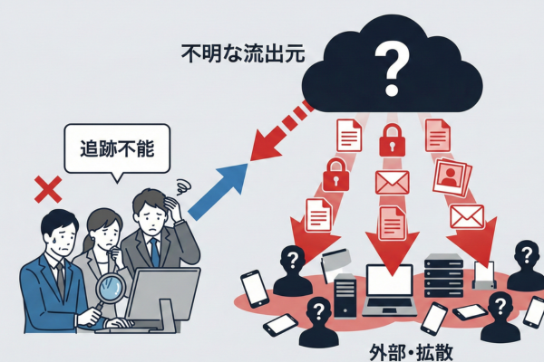 情報の流出もとが不明の図解画像