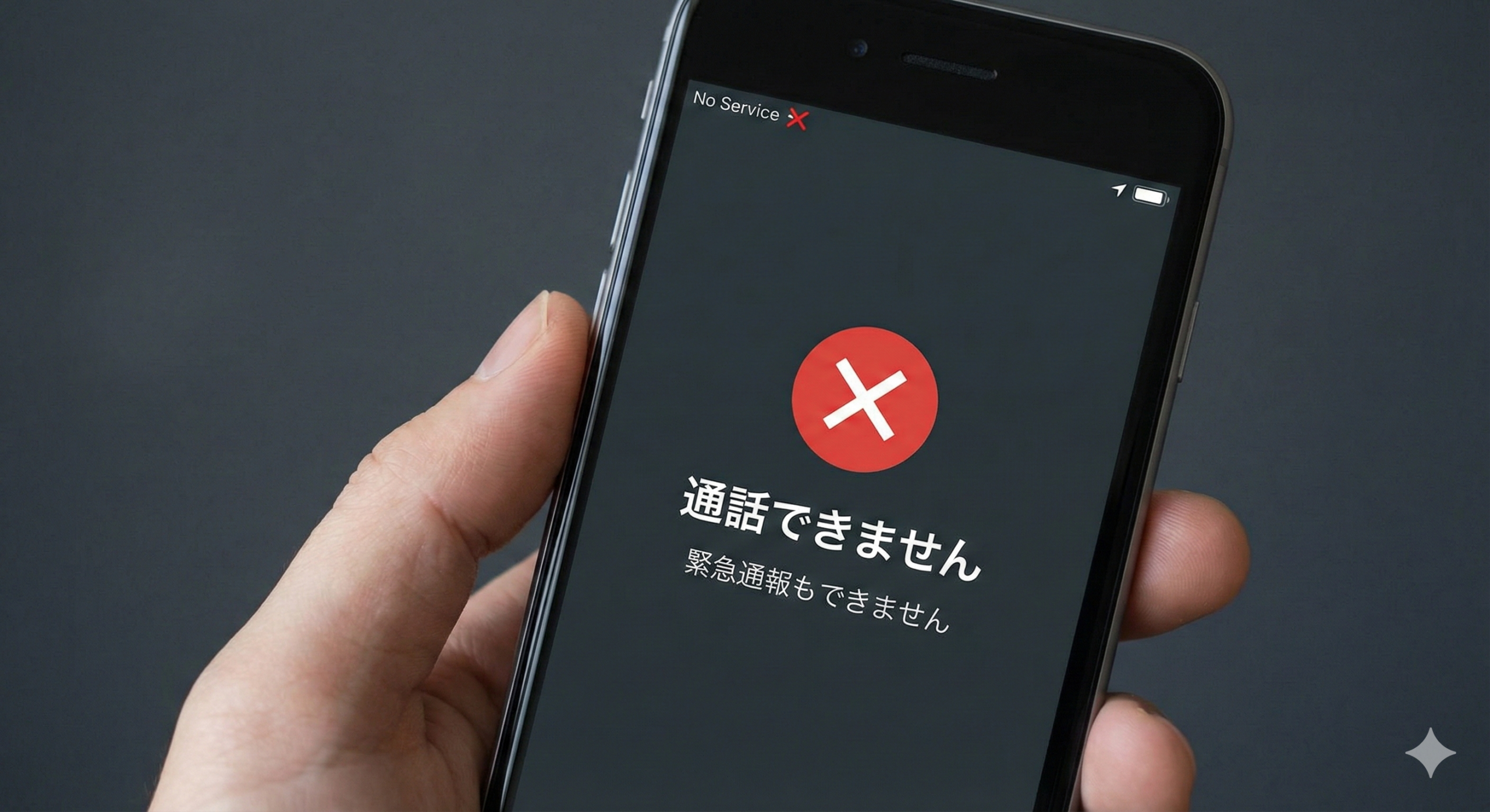 通話ができない、緊急通話もできないというイメージ画像