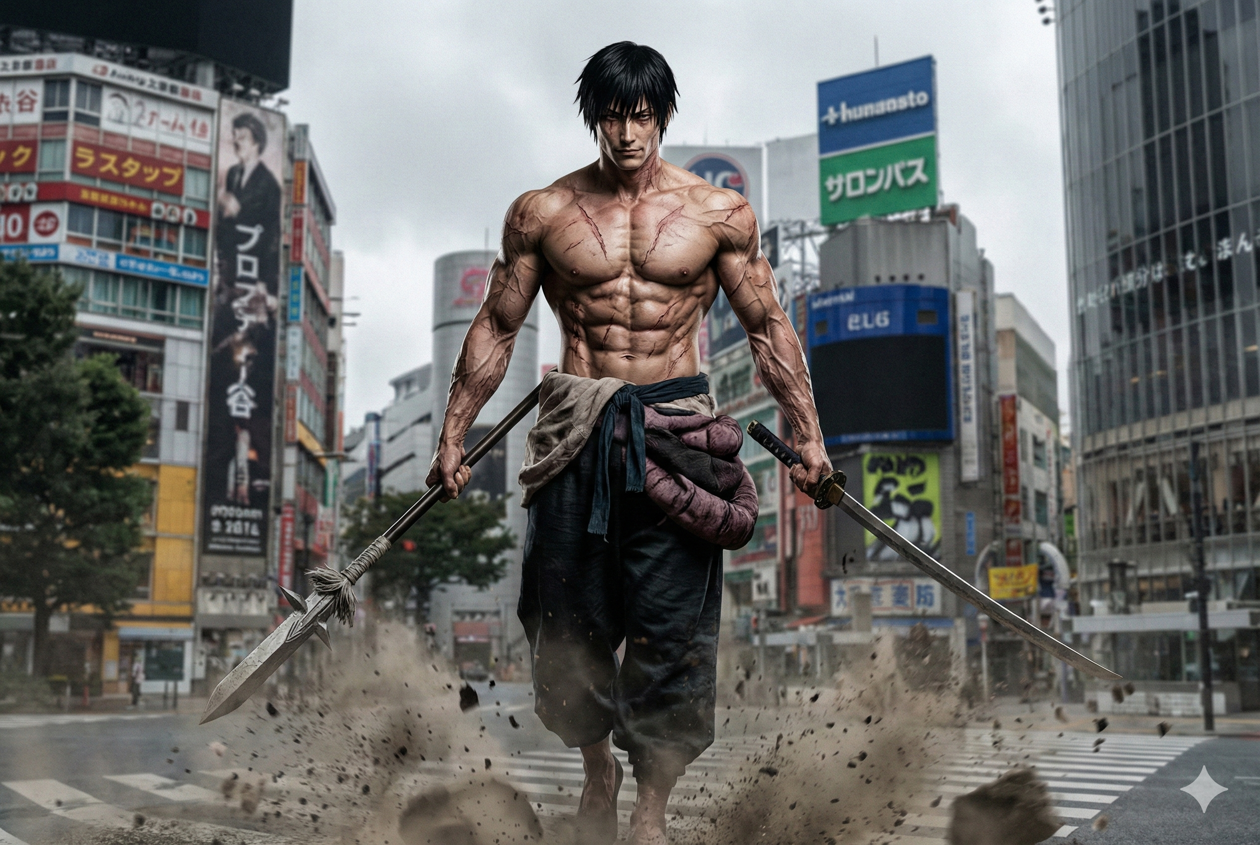 伏黒甚爾の『呪力ゼロ・超人的肉体』の完全体のイメージ画像