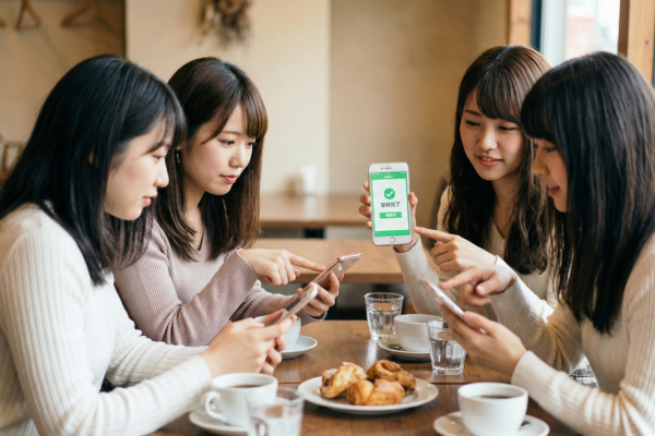 ライブチケット申し込み前に全員分の登録状況を必ず確認している日本人女性のイメージ画像