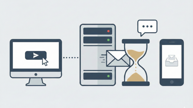 メール配信でタイムラグが発生してしまう図解画像