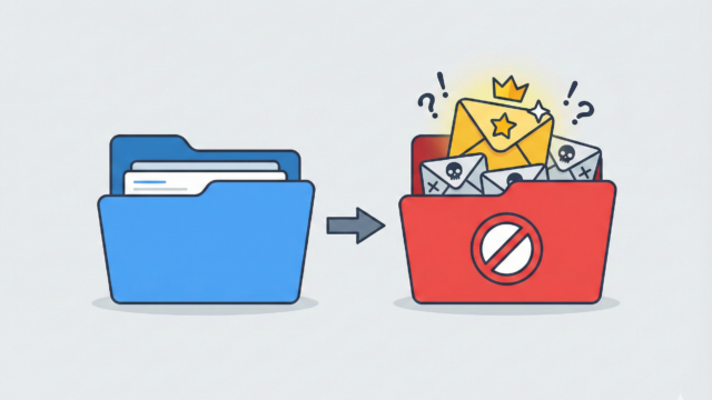 大事なメールが迷惑メールフォルダに振り分けられているかもしれないイメージ画像