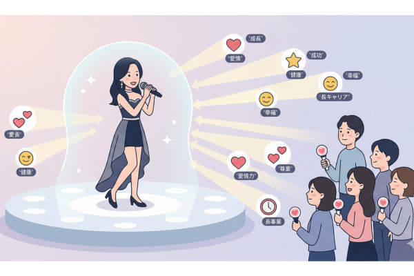 アイドルとファンの間にある、見守りの文化のイメージ図解画像