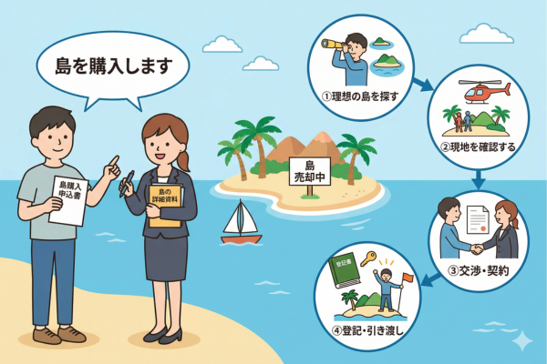 島を購入するイメージ図解画像