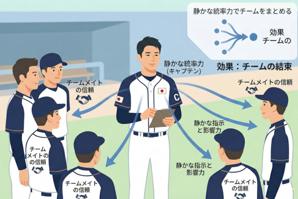静かな統率力でチームをまとめるタイプのリーダーの図解画像