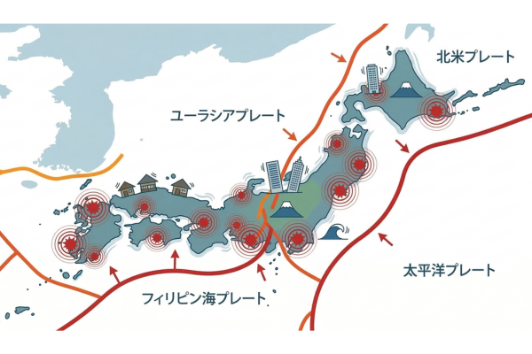 日本が地震大国であるというイメージ図解画像