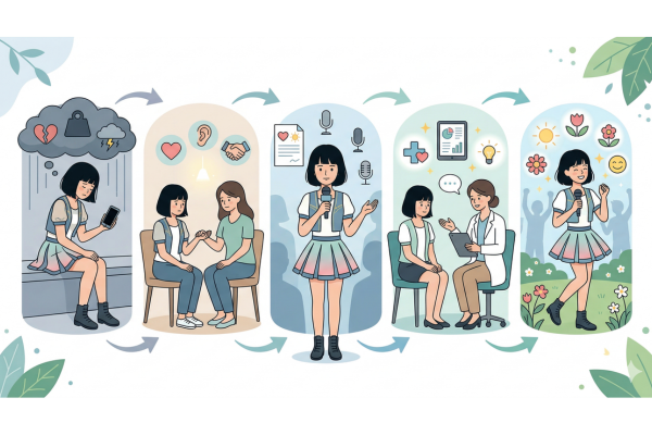 女性アイドルが心の不調を公に認めるイメージ図解画像