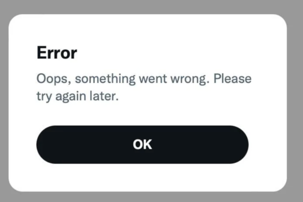 Oops, something went wrong, please try again laterの画面画像