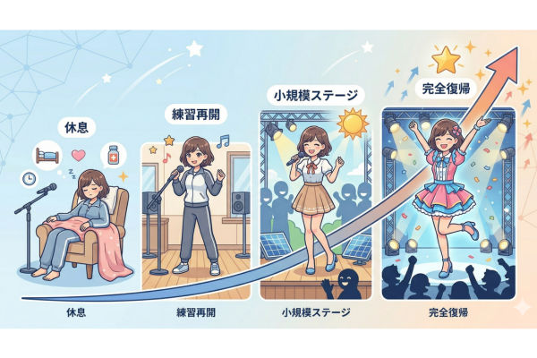 徐々に回復に向かっているイメージ図解画像