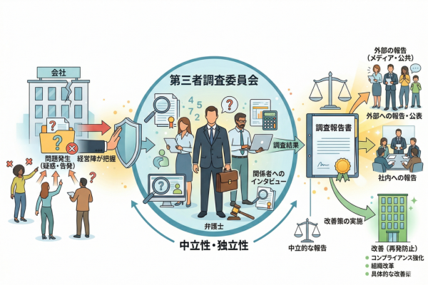 弁護士を交えた第三者調査のイメージ図解画像