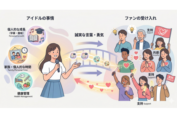 女性アイドルの事情がファンに受け入れられるイメージ図解画像