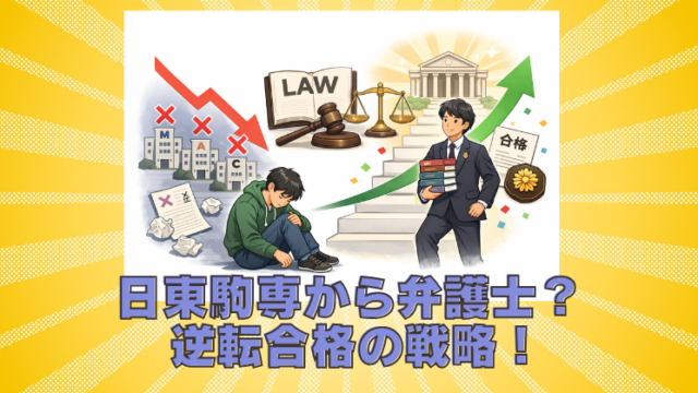 日東駒専から弁護士になれるのか？マーチ全落ちでも逆転合格を勝ち取る現実的戦略のブログアイキャッチ