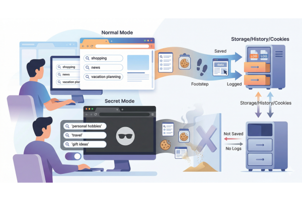PCのシークレットモードを使うイメージ図解画像