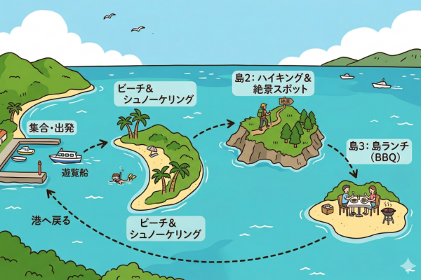 島ツアーのイメージ図解画像