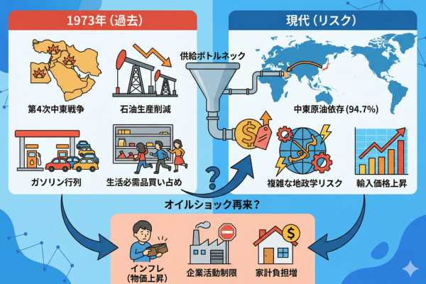 1973年のオイルショックが再来するかもしれないというイメージ図解画像