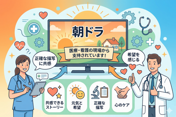 医療・看護の現場からの支持さレテいる朝ドラマというイメージ図解画像