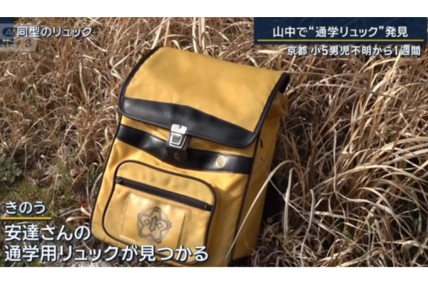 黄色いランリュックの画像