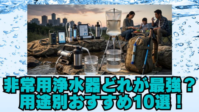 非常用浄水器おすすめ最強モデル10選｜用途別で断水リスクに備えるのブログアイキャッチ