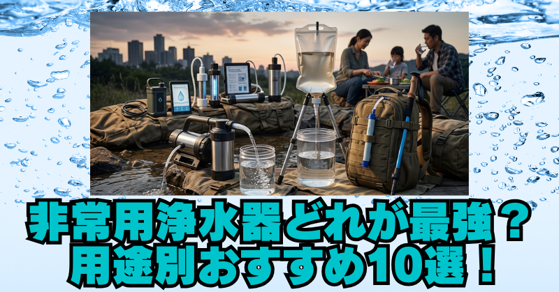非常用浄水器おすすめ最強モデル10選｜用途別で断水リスクに備えるのブログアイキャッチ