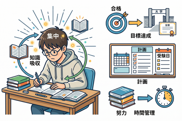 本気の受験勉強だったというイメージ図解画像