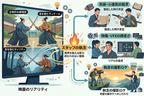 映画のリアリティの裏にあるスタッフの執念のイメージ図解画像