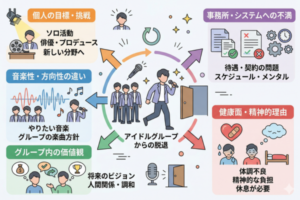 男性アイドルグループを脱退した本当の理由というイメージ図解画像
