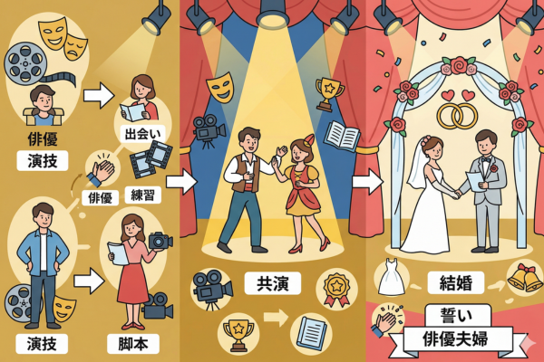 俳優同士の結婚イメージ図解画像