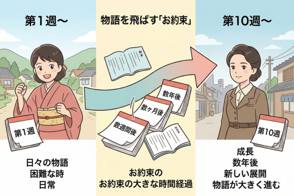 朝ドラは物語を飛ばすのが「お約束」というイメージ図解画像