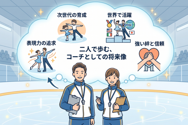 二人は以前からペアフィギュアスケートのコーチとしての将来像を描いていたというイメージ図解画像