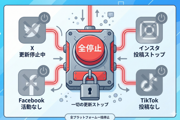 一切のSNS更新をストップするというイメージ図解画像