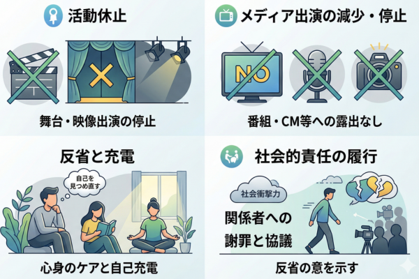 俳優活動自粛のイメージ図解画像