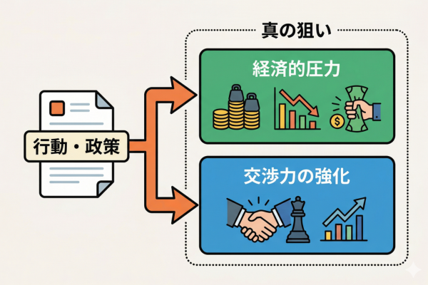 真の狙いは「経済的圧力」と「交渉力の強化」というイメージ図解画像