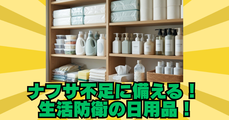 ナフサ不足に備える日用品リスト｜生活防衛のローリングストックのブログアイキャッチ